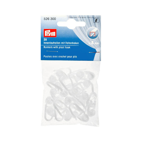 Prym Innenlaufrollen mit Faltenhaken 8mm 20 Stk.