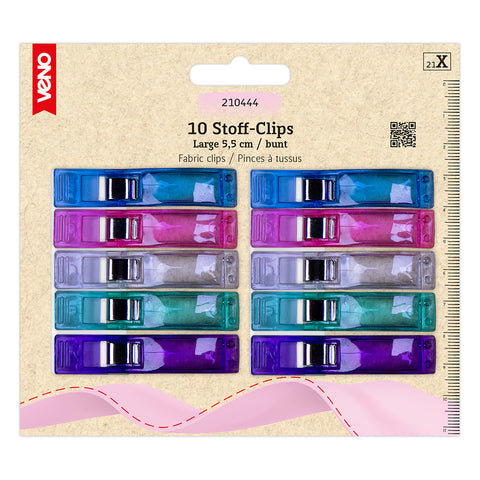 Veno Stoff Clips groß, 10 Stück