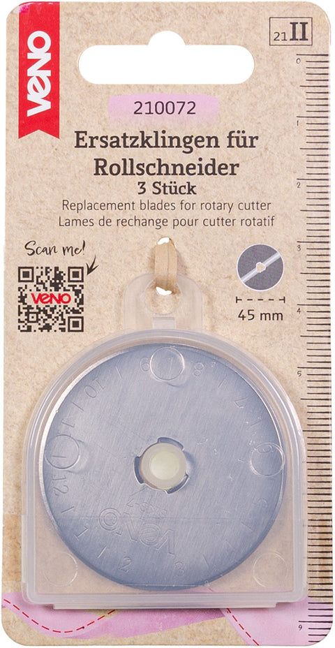 Ersatzklinge für Rollschneider 45mm, 3 Stück